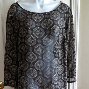 Loft Outlet Long Sleeve Sheer Blouse